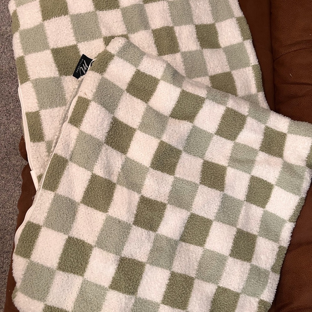 Soft Checkerboard Green and White Pillow Covers